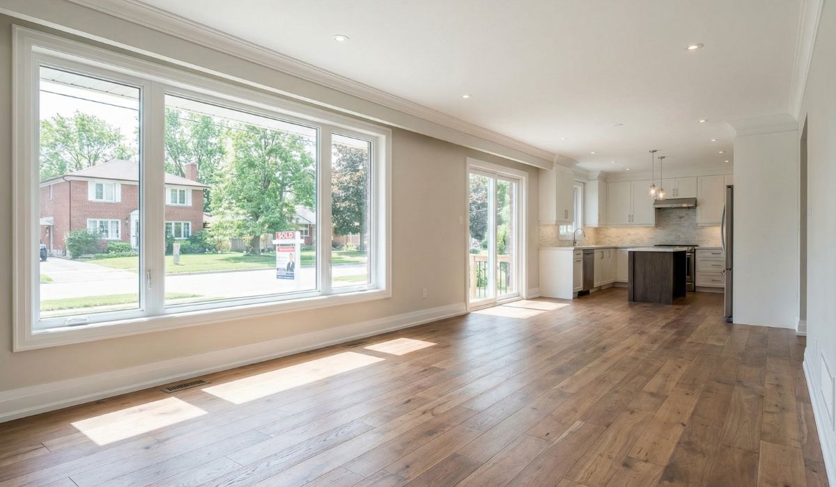 New hardwood flooring installed in a North York home