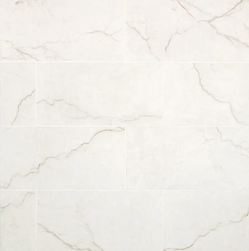 Brighton Gold 12X24 – Flooring Office Light cream marble tiles with subtle gray veining arranged in a brick pattern